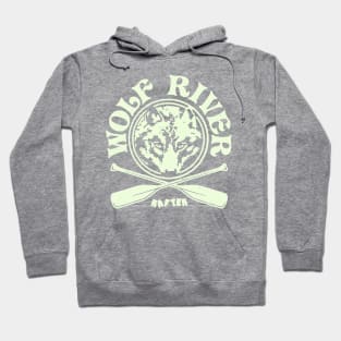 Retro Vintage Wolf River Rafting Hoodie